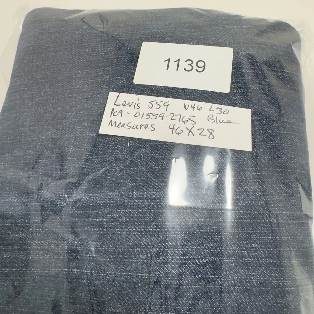 Levi’s 559 Relaxed Straight Jeans 46x30 (28) Big Tall Mid Wash Cotton Workwear